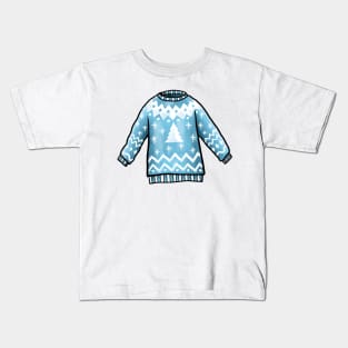 The Blue Christmas Sweater Kids T-Shirt